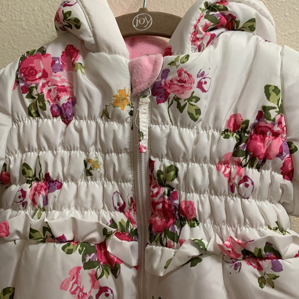 Rothschild Floral Kids Snowsuit - White and Pink - Picture 7 of 12